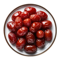 Top View of a Jujube Isolated on Transparent or White Background, PNG