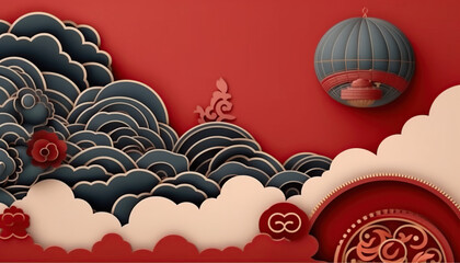 chinese new year day background - obrazy, fototapety, plakaty