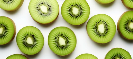 Fototapeta premium Kiwi fruits background. Generative AI technology.