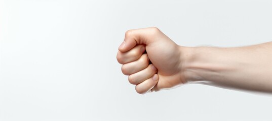 Hand fist gesture. Generative AI technology.	
