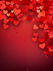 Detailed Illustrated Valentine's Day Background Concept full of Hearts and Love for Banners or Invites