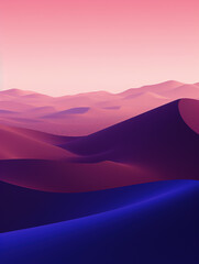 Desert illustration in sunset tones,created with Generative AI tecnology.