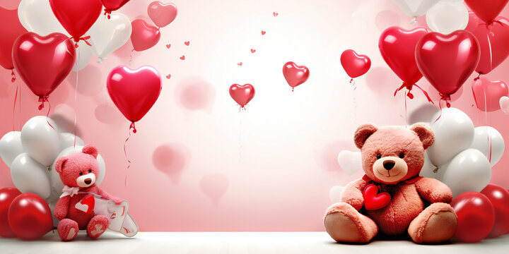 "Heartfelt Skies: A Symphony of Love with Heart-Shaped Balloons Painting the Sky in Whimsical Elegance." 