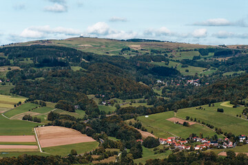 Blick vom Simmelsberg bei Gersfeld in die Rhön, Biosphärenreservat Rhön, Hessen, Deutschland