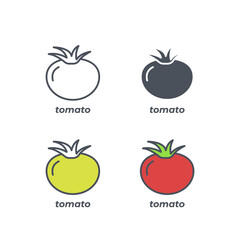 Vector sign of the tomato symbol isolated on a white background. icon color editable.