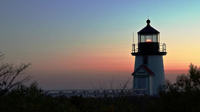 Sunrise at Brant Point Lighthouse, Nantucket Island, Massachusetts, USA