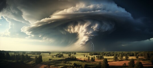 Tornado hurricane. Nature disaster. Generative AI technology.