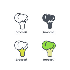 Vector sign of the broccoli symbol isolated on a white background. icon color editable.