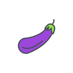 Vector sign of the eggplant symbol isolated on a white background. icon color editable.