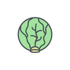 Vector sign of the cabbage symbol isolated on a white background. icon color editable.