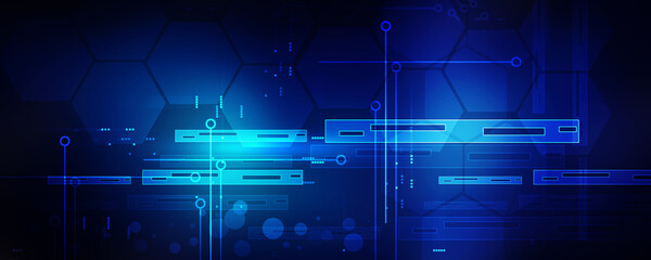 2d illustration Abstract futuristic electronic circuit technology background