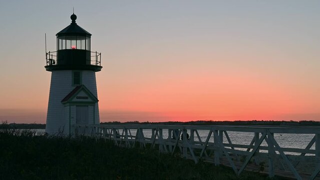 Sunrise at Brant Point Lighthouse, Nantucket Island, Massachusetts, USA