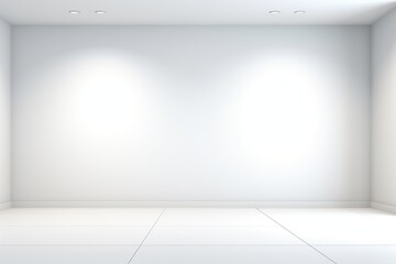 White wall with reflection light falling of from the window. Minimal universal abstract light white background for product showcase. Template mock-up