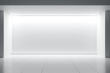 White wall with reflection light falling of from the window. Minimal universal abstract light white background for product showcase. Template mock-up