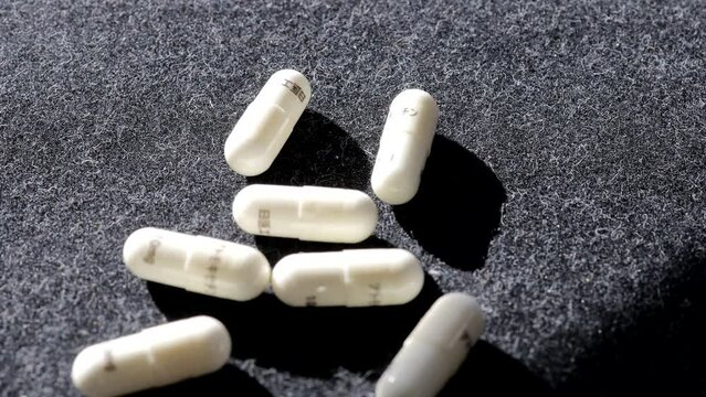 Sendai City, Miyagi Prefecture, Japan, December 3, 2023.A rotating video of atomoxetine, a drug for ADHD and developmental disorders.