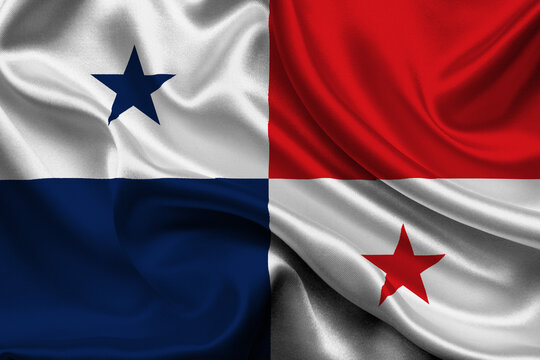 High detailed flag of Panama. National Panama flag. North America. 3D illustration.