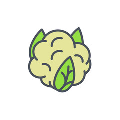 Vector sign of the cauliflower symbol isolated on a white background. icon color editable.