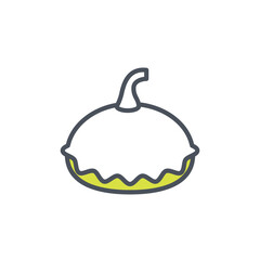 Vector sign of the pattypan squash symbol isolated on a white background. icon color editable.