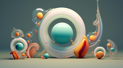 otherworldly encounter: extraterrestrial battle amidst abstract dimensions - 3d render