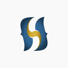 Letter HS or SH Unique Logo