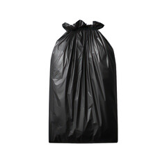 Black garbage bag isolated on transparent background,transparency 