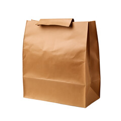 brown craft paper bag mockup isolated on transparent background,transparency 