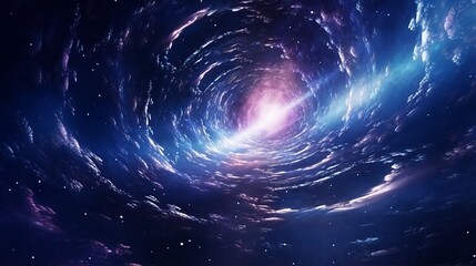 with stars, nebulae, and black holes. vortex hyperspace tunnel, science fiction adventure - obrazy, fototapety, plakaty