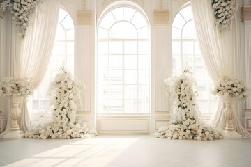 Background wedding with floral generative AI