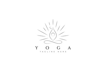 Yoga Logo Meditation Health Body Care Relaxation Spiritual Symbol Life Balance Fitness Gym Club