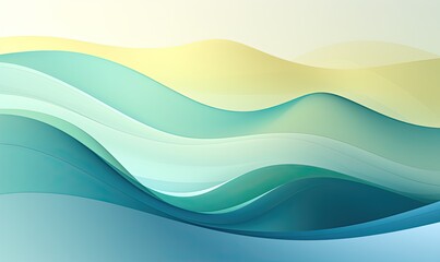 Fototapeta premium Green and white waves on a white background. A graphic resource.