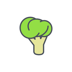 Vector sign of the broccoli symbol isolated on a white background. icon color editable.