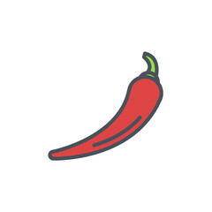 Vector sign of the chili pepper symbol isolated on a white background. icon color editable.
