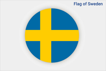 High detailed flag of Sweden. National Sweden flag. Europe. 3D illustration.