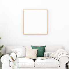 Mockup poster Christmas living room interior