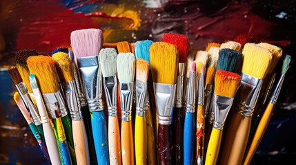 Obraz premium Mock up of brush and paint colorful