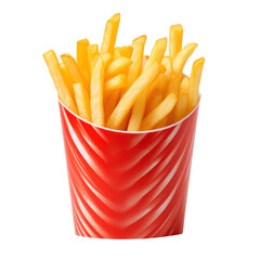 French fries bucket isolated on transparent background,transparency 