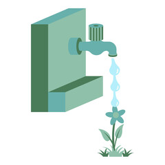 Recycle water vector illustration. Modern flat vector illustration in solid colors with sustainability theme.
