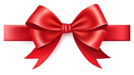 Fototapeta premium red bow isolated on white background