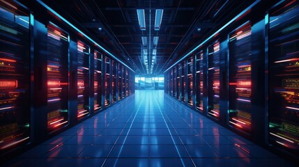 Fototapeta premium Server racks in server room data center
