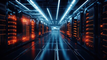 Obraz premium Server racks in server room data center