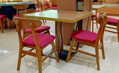 Modern wooden office chair desk, taken at close range