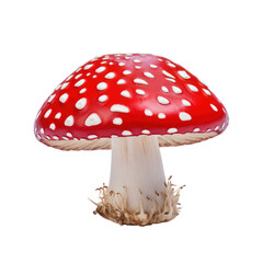 red mushroom,Amanita muscaria isolated on transparent background,transparency 