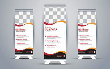 Business Marketing rollup banner design, corporate Business rollup banner Template Design.