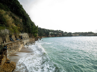 Coast of Lerici in Liguria, Italy
