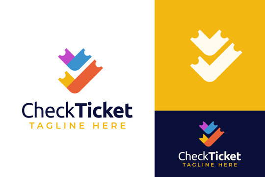 Modern Ticket Event Check Annual Agenda Logo Design Branding Template