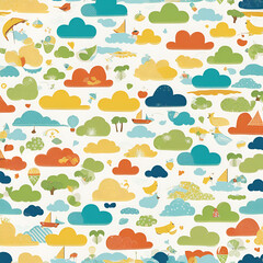 seamless pattern with clouds