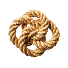 Rope knot isolated on transparent background,transparency 