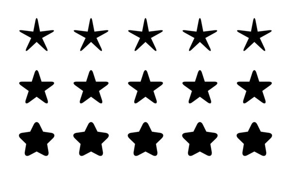 Five star review icon in rounded style. Customer satisfaction feedback vector