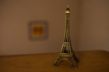 Bronze Eiffel Tower decoration in the room