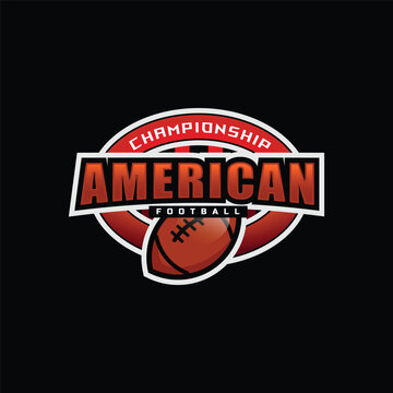 Championship american football logo template design vector